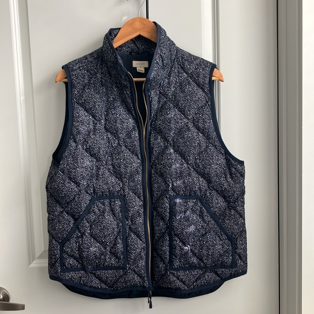 JCREW Women's Vest Navy & White Snake Skin Pattern- XL